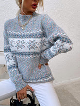 Load image into Gallery viewer, Half-Turtleneck Snowflake Christmas Knit Sweater | NCS
