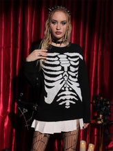 Load image into Gallery viewer, Halloween Gothic Skeleton Oversized Long Sleeve Knit Sweater | NCS
