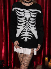 Load image into Gallery viewer, Halloween Gothic Skeleton Oversized Long Sleeve Knit Sweater | NCS
