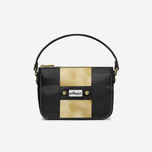 Load image into Gallery viewer, Handbag BYMANYC ® New York – Couture Vegan Vertical Band in Black &amp; Gold Luxe
