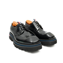 Load image into Gallery viewer, Handcrafted Square Toe Brogue Shoes with Thick Sole Black
