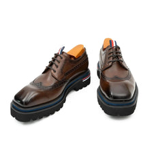 Load image into Gallery viewer, Handcrafted Square Toe Brogue Shoes with Thick Sole Coffee
