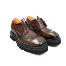 Load image into Gallery viewer, Handcrafted Square Toe Brogue Shoes with Thick Sole Coffee

