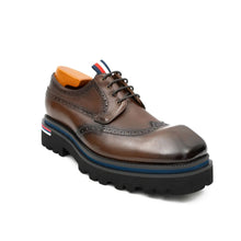 Load image into Gallery viewer, Handcrafted Square Toe Brogue Shoes with Thick Sole Coffee
