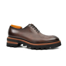 Load image into Gallery viewer, Handcrafted calfskin Oxford shoes Coffee

