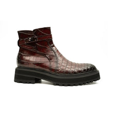 Load image into Gallery viewer, Handmade Nile Croc Chelsea Boots with Buckle
