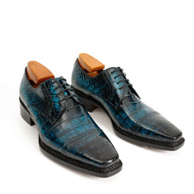 Load image into Gallery viewer, Handmade Nile Crocodile Derby Norwegian Stitch &amp; Silk Lining
