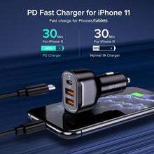 Load image into Gallery viewer, Universal 30W PD 3 USB Car Charger Quick Charge QC3.0 Mobile Phone Type C Fast Charging For Phones

