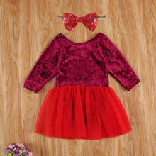 Load image into Gallery viewer, Autumn  Baby Girls Christmas Red Long Sleeve  Letters Printed Pattern Dress Festival Unique Design
