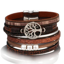 Load image into Gallery viewer, Handmade Luxury Fashion Modern Amazing Charm Pearl Life of tree Leather Bracelets For Women And Man
