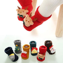 Load image into Gallery viewer, Luxury Modern Christmass Children's Socks With  Doll Baby Keep Warm Elk Non-Slip Socks Newborn For Infant Toddler Kids
