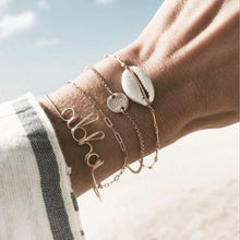 Load image into Gallery viewer, Fashion Bohemia Leaf Round Knot Cuff Bangle Gold Chain Charm Bracelet  for Women Simple Geometric Bracelets Luxury Jewelry
