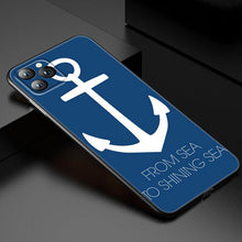 Load image into Gallery viewer, Anchor Boat Ship Wheel Phone Case For iPhone 13 12 Mini 11 Pro XS Max XR X 8 7 6S 6 Plus 5S 5 SE 2020 Black Cover Custom Anchor Hard Back Cover Case
