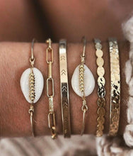 Load image into Gallery viewer, Bohemian Gold Tassel Bracelets For Women Summer Shell Clear Crystal Stone Luxury Jewelry
