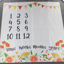 Load image into Gallery viewer, Newborn baby Monthly Growth  Blanket Photography Props Background Cloth For Baby
