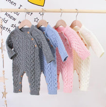 Load image into Gallery viewer, Handmade Knitted Baby Clothes Long Sleeve Newborn Baby Romper Winter Spring Baby Girl Romper Jumpsuit For Boys and Girls
