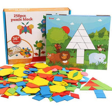 Load image into Gallery viewer, 250pcs Wooden Geometric Clever Board Puzzle 3D Board Toy Baby Early Educational Learning Toys for Children Game (Multicolor)
