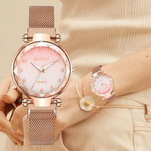 Load image into Gallery viewer, Women Magnet Buckle Gradient Color Watches Luxury Ladies Fashion Female Wristwatches For Gift Clock For Women and Girls
