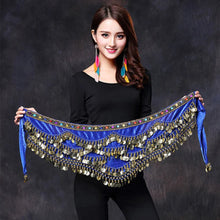 Load image into Gallery viewer, 1PC New Style Belly Dance Belt Newest Multi-color Glass Silk Velvet Dancing Belt Scarf Crystal BellyDance Waist Chain Hip Scarf
