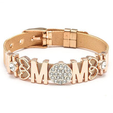 Load image into Gallery viewer, Fashion Stainless Steel Woman and Men Bracelet Mesh Bracelet Set Crystal Heart Anchor Charm Fine Bracelet Bangle For Female Lover
