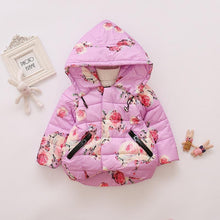 Load image into Gallery viewer, Designer Luxury Elegant New Winter Baby Outerwear Hooded Printed Cotton Padded Jacket and Coats For Babies and Girls Kids
