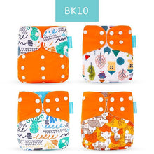 Load image into Gallery viewer, 4PCS/SET Washable Eco-friendly Diaper Ecological Adjustable Nappy Reusable Cloth Diapers Set For Baby and Kids
