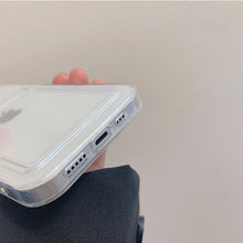 Load image into Gallery viewer, Transparent  Card Holder Silicone Case For iPhone 14 13 11 12 Pro Max Mini X S XR 8 7 Plus Lens Protection Cover Clear Protective Case with Card Slot Slim Drop Resistant Soft Bumper Cute Pocket Cover
