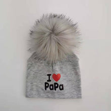 Load image into Gallery viewer, Newborn Cotton Hats Baby Pom Pom Childre Infant Hats For BabY Boys and Girls Wth Printed "I love mama " and " Design
