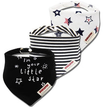 Load image into Gallery viewer, 3PCS Comfortable Waterproof Organic Cotton Baby Burp Cloth Bandanna Scarf Bibs For Newborn Baby Boy And Girl

