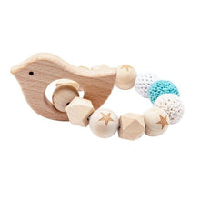Load image into Gallery viewer, Wooden Teether Hedgehog Crochet Beads Wood Crafts Ring Engraved Bead Baby Teether Wooden Toys For Kids Rattle
