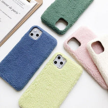 Load image into Gallery viewer, Fashion Lady Gift Case For Iphone Xs Max Xr X 11 Pro Max Se Furry Fluffy Warm Cover For Iphone 6 7 8 Plus Soft Phone Case Flexible Silicon Soft Fluffy Furry Shockproof Protective Phone Case For Iphone
