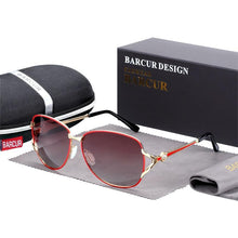 Load image into Gallery viewer, Elegant Women Gradient Luxury Polarized Sunglasses Luxury Round Eyewear With Metal High Quality Frame  lunette de soile
