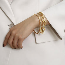 Load image into Gallery viewer, Luxury Modern New Gold Color Metal Chain Link Creative Bamboo Bracelet Bangle 2020 New Fashion Punk Bangle Bracelet Women Set
