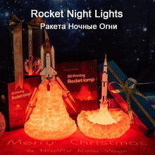 Load image into Gallery viewer, Rocket Kids Space Shuttle Lamp and Moon lamps In Night Light By 3D Print For Space Lovers Rocket Lamp
