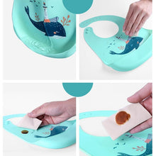 Load image into Gallery viewer, Colorful Baby Stuff Waterproof Silicone Bib Feeding Baby Cartoon Aprons Adjustable Bibs Burp Cloths
