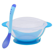 Load image into Gallery viewer, 4 Color Advanced Silicone  Feeding Spoon  Temperature Sensing Weaning Soft Head  Spoons for 4-24 Months Baby And Spoon and Bowl Set
