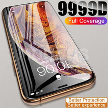 Load image into Gallery viewer, 9999D Full Cover Glass For iPhone 11 12 Pro XS Max X XR 12 mini Screen Protector iPhone 8 7 6 6S Plus Tempered Glass Film Case Full Coverage Front Tempered Glass Screen Protector for iPhone
