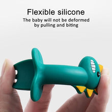 Load image into Gallery viewer, New Baby Feeding Spoon Fork Set Short Easy  Cartoon Dinosaur Soft Silicone  Teether Toys Non-hurt Training Tableware
