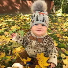 Load image into Gallery viewer, Luxury Modern Unique Toddler Boys and Girls Cartoon Printing Cotton Pompom Cap For Baby Beanie Hat With Pompon For Kids
