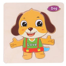 Load image into Gallery viewer, Baby Toys Wooden 3D Puzzle Cartoon Animal Intelligence Kids Educational Brain Teaser Children Tangram Shapes Learning
