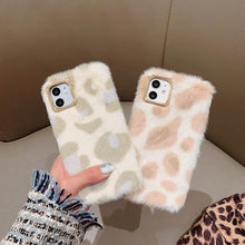Load image into Gallery viewer, Fashion Plush Leopard Phone Case For Iphone 11 Pro Max Xs Max X Xr Cases Furry Fluffy Warm Cover For Iphone 6 6s 7 8 Plus Case Women Fashion Faux Fur Case For Iphone

