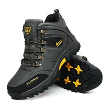 Load image into Gallery viewer, Brand Men Winter Snow Boots Waterproof Leather Sneakers Super  Warm Men's Boots Outdoor Male Hiking Boots Work Shoes Size 39-47
