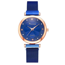 Load image into Gallery viewer, Fashion Set Women Watches Luxury Magnet Buckle Flower Rhinestone Watch Ladies Quartz Wrist Watch  WIth Bracelet In Set For Women and Girls
