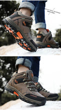 Load image into Gallery viewer, Brand Men Winter Snow Boots Waterproof Leather Sneakers Super  Warm Men's Boots Outdoor Male Hiking Boots Work Shoes Size 39-47
