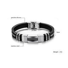 Load image into Gallery viewer, Stainless Steel Silicone Bracelet Men Jewelry Wrist Band Punk Style  Men Rubber Charm Brecelet

