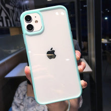 Load image into Gallery viewer, Transparent Shockproof Bumper Phone Case For iPhone 11 12 13 14 Pro Max Mini Cute Candy Color Hard Cover  Luxurious Translucent Case for iPhone
