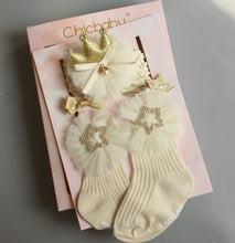Load image into Gallery viewer, 4PCS/SET Newborn Baby Girl Socks Ankle Princess Anti Slip Socks+Headband+Hair Pin For Baby
