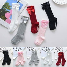 Load image into Gallery viewer, Luxury Modern One Pairs New Kids Socks Toddlers Girls 3D Bow knot Knee Lengths Soft Cotton Baby Socks For Kids
