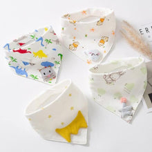 Load image into Gallery viewer, Baby Bibs Triangle Double Cotton Bibs Cartoon Saliva Towel Baby Boys Girls Feeding Apron Cotton Bib for Kids
