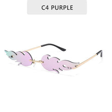 Load image into Gallery viewer, NEW 2021 Fashion Fire Flame Sunglasses For Women With Brand Design Rimless Wave Eyewear Luxury Trending Narrow Style
